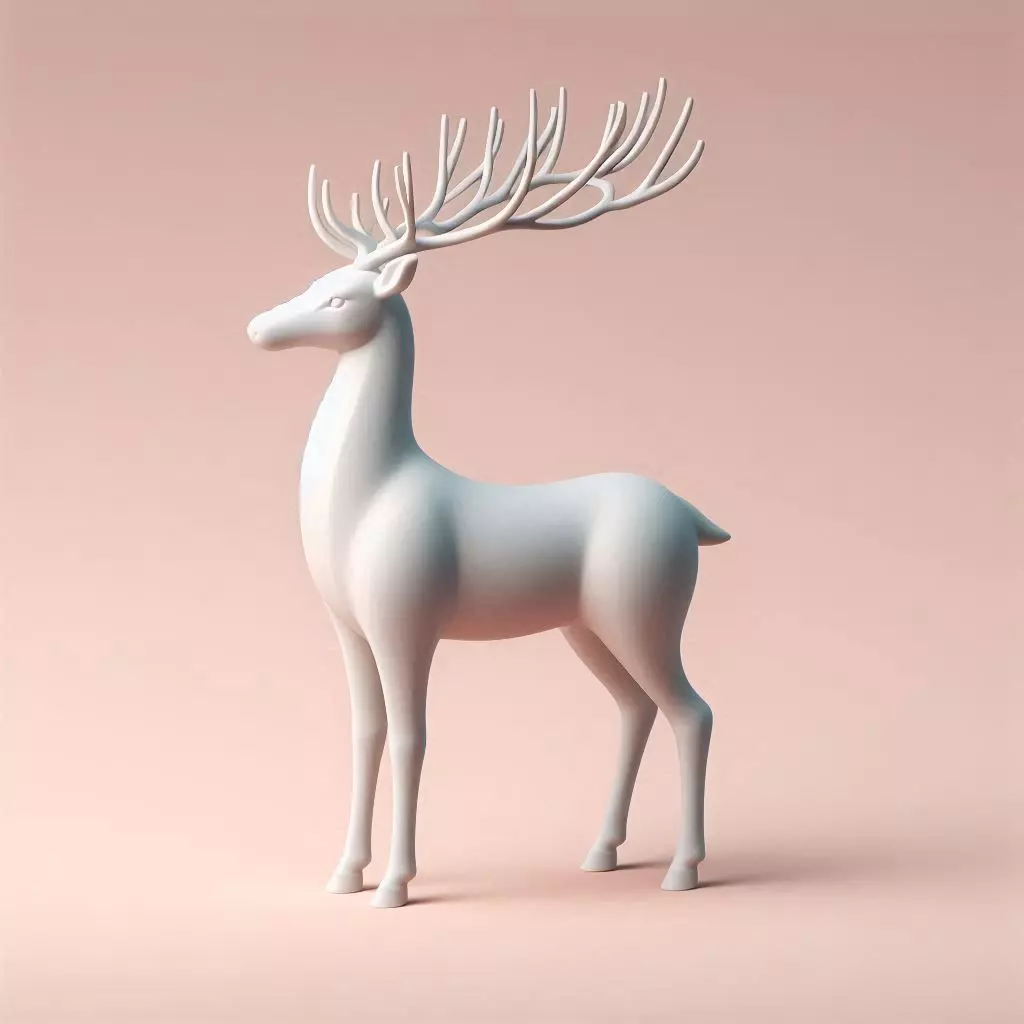 Minimalism Christmas reindeer 3D print model_0