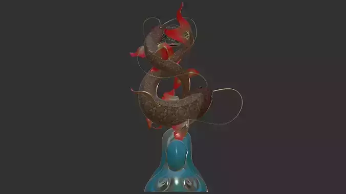 sculpture Couple fish 