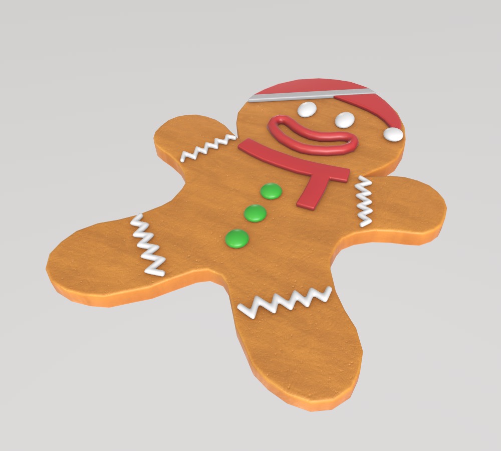 Stylized Low-Poly Gingerbread Man Cookies Low-poly 3D model_13