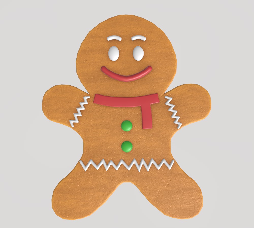 Stylized Low-Poly Gingerbread Man Cookies Low-poly 3D model_8