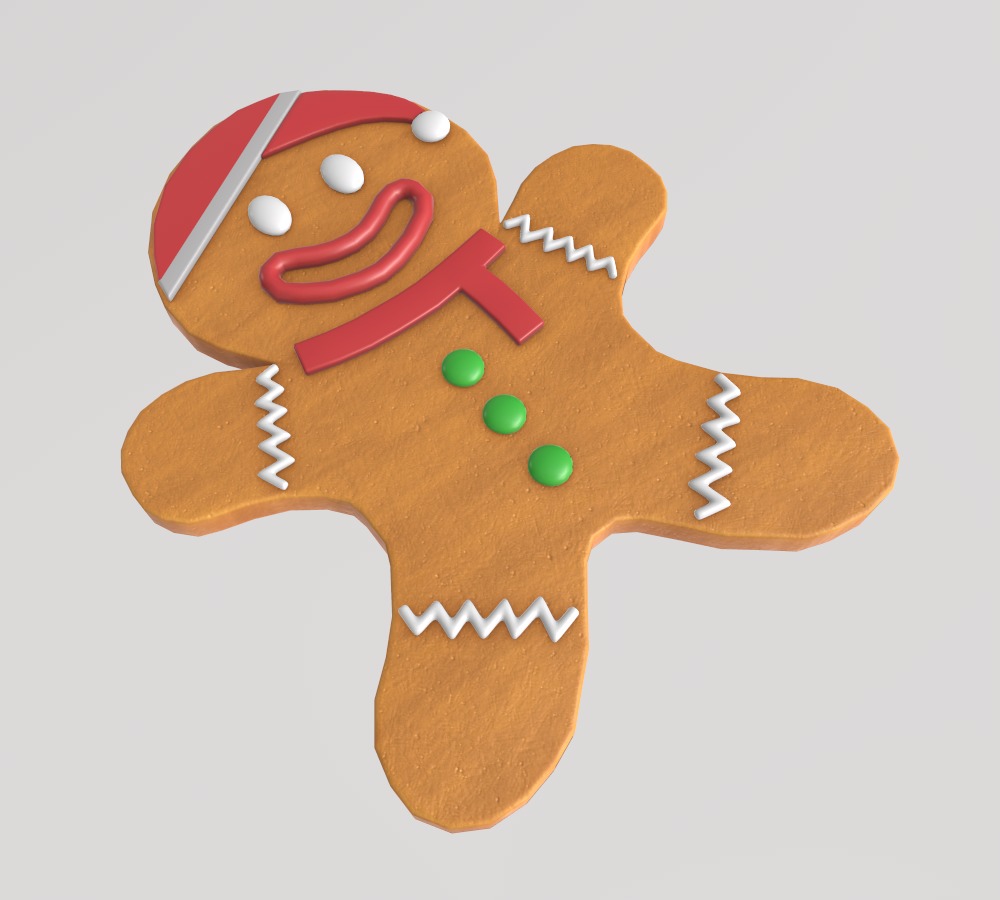 Stylized Low-Poly Gingerbread Man Cookies Low-poly 3D model_12