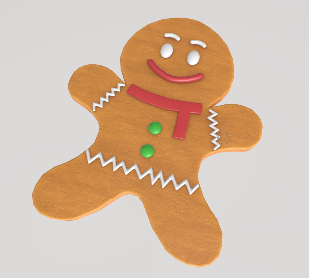 Stylized Low-Poly Gingerbread Man Cookies Low-poly 3D model_10