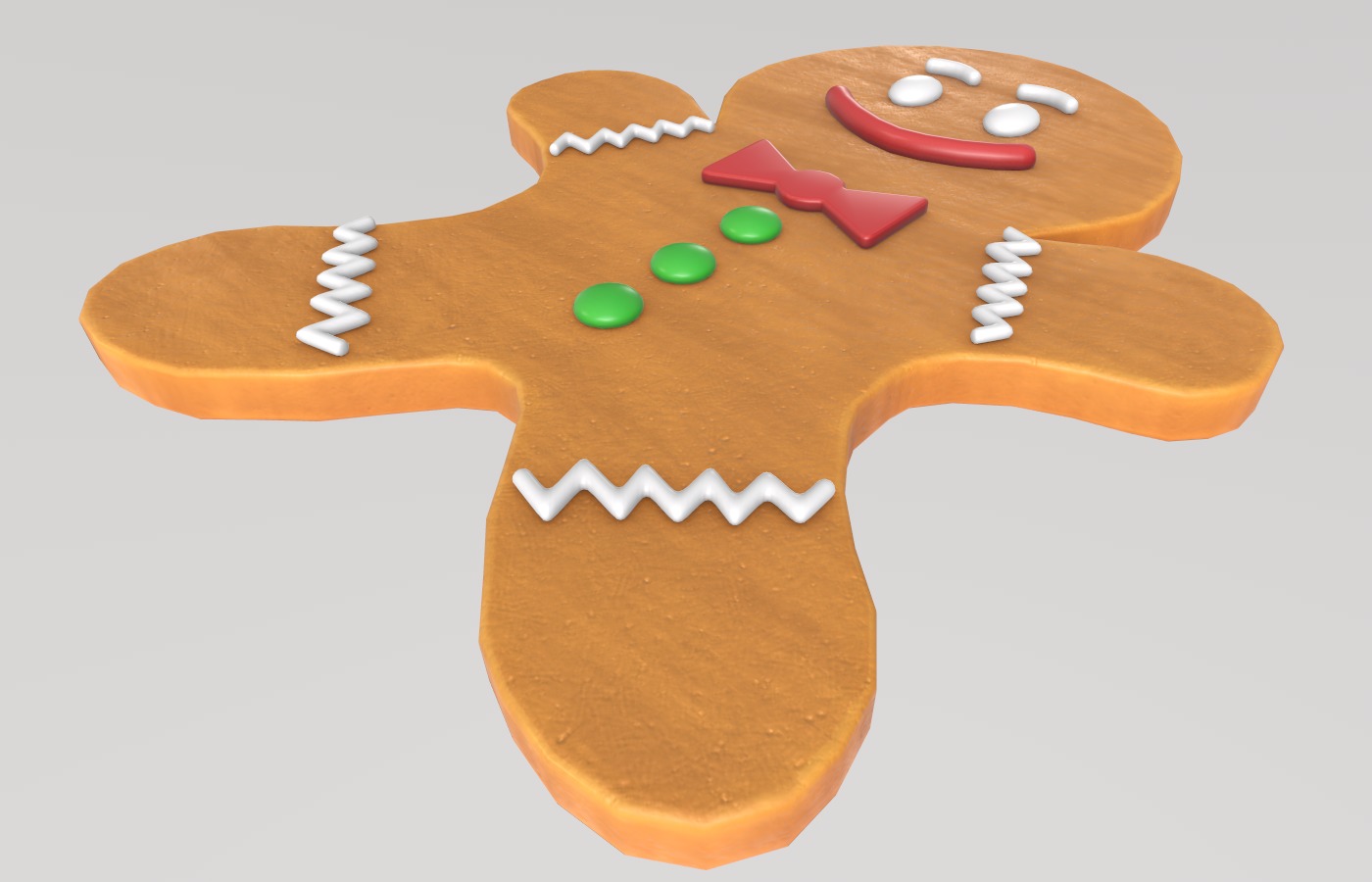 Stylized Low-Poly Gingerbread Man Cookies Low-poly 3D model_6