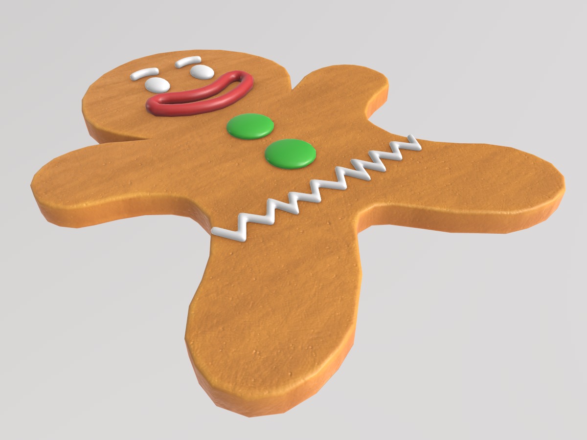 Stylized Low-Poly Gingerbread Man Cookies Low-poly 3D model_3