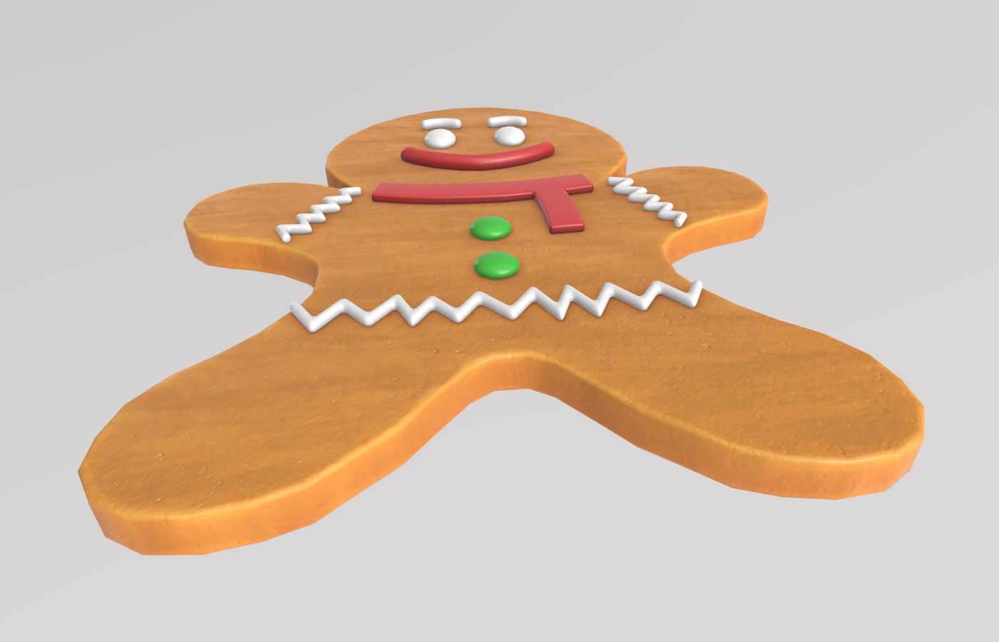 Stylized Low-Poly Gingerbread Man Cookies Low-poly 3D model_9