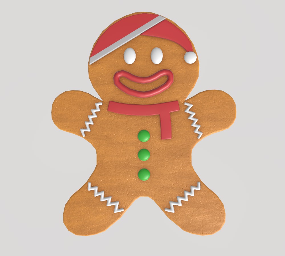 Stylized Low-Poly Gingerbread Man Cookies Low-poly 3D model_11