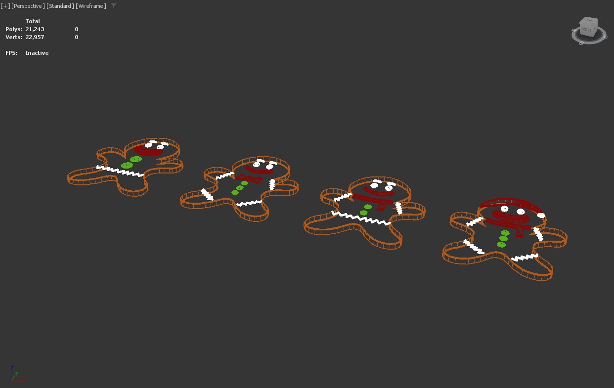Stylized Low-Poly Gingerbread Man Cookies Low-poly 3D model_15
