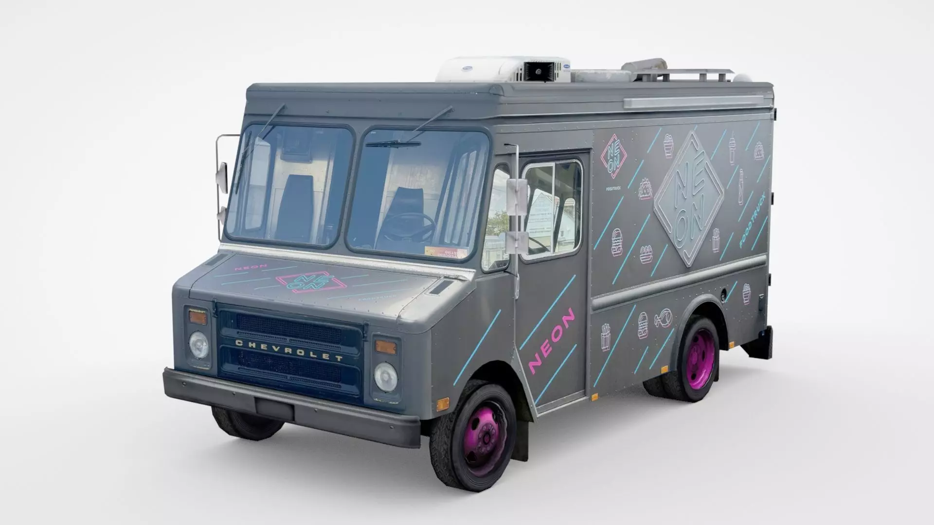 Chevrolet Step-Van Food-truck Low-poly 3D model