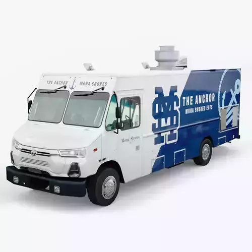 Toyota Food Truck van Low-poly 3D model