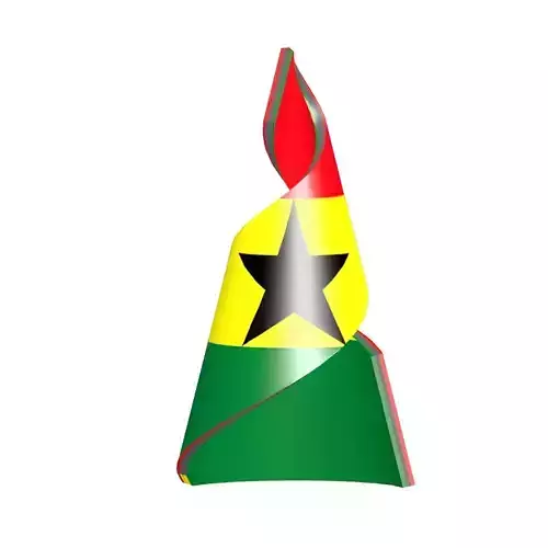 Ghana Flag on a spiral helix structure