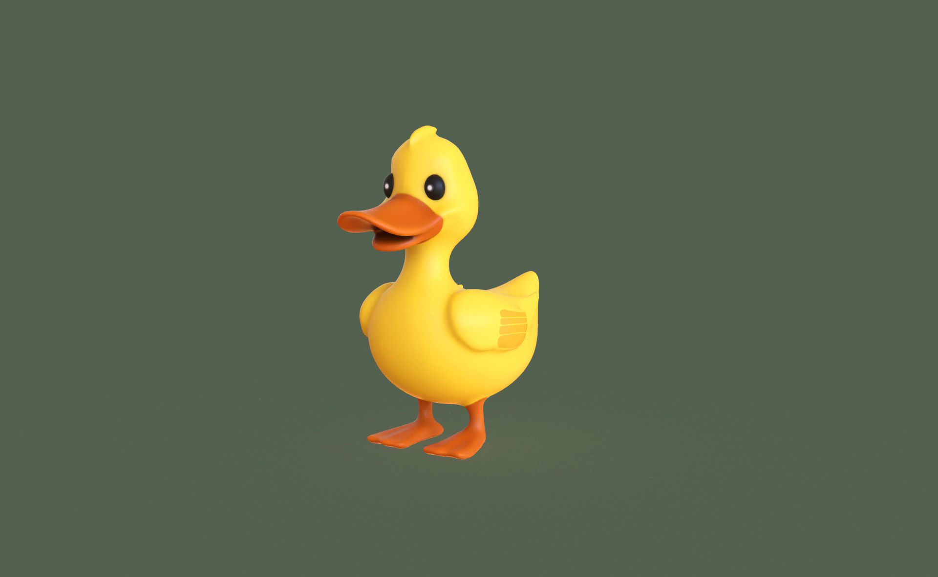 Cartoon Duck Cute 02 Low-poly 3D model_2