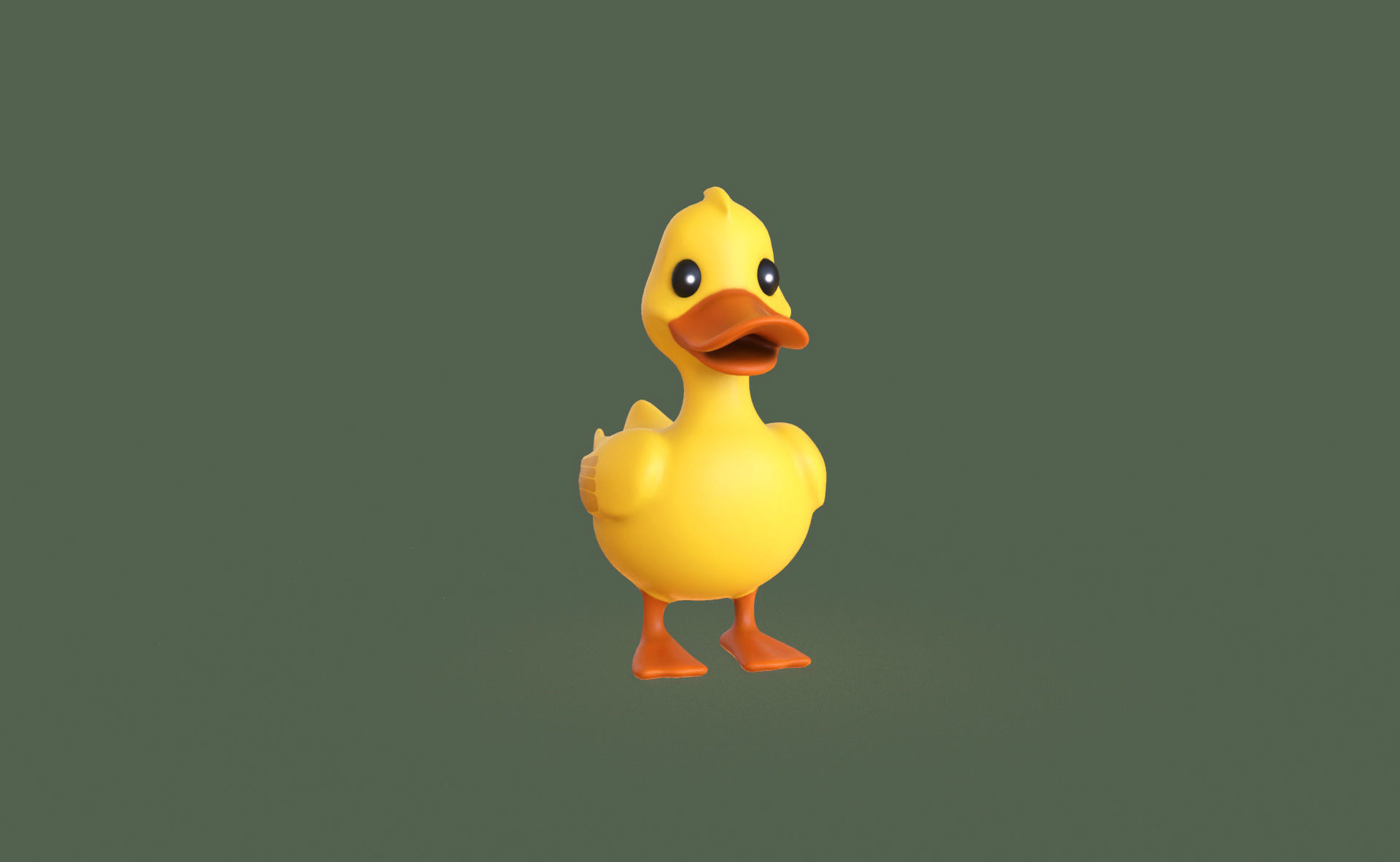 Cartoon Duck Cute 02 Low-poly 3D model_1