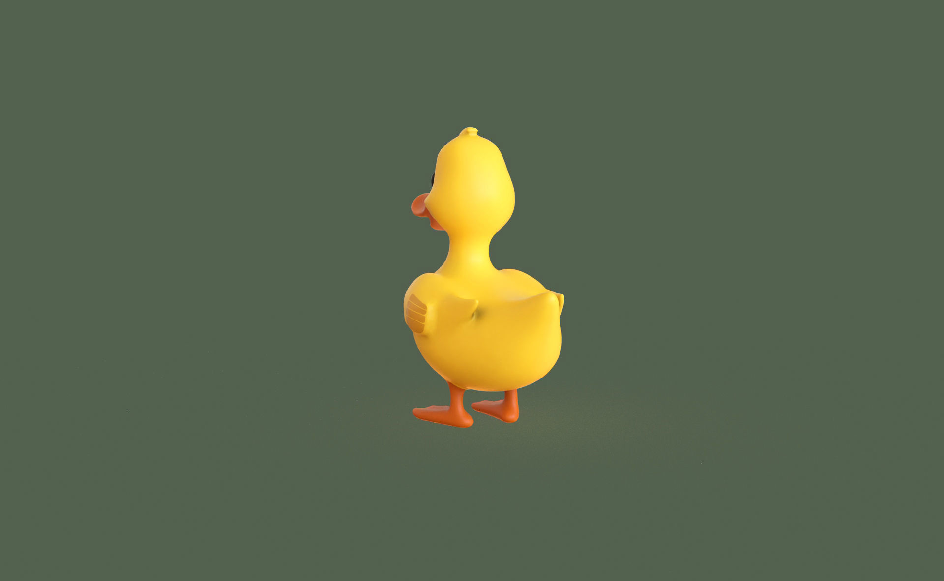 Cartoon Duck Cute 02 Low-poly 3D model_3