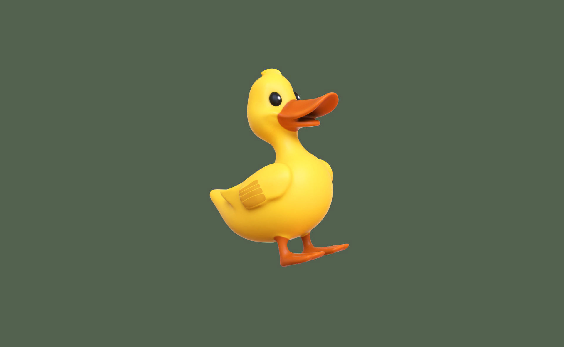 Cartoon Duck Cute 02 Low-poly 3D model_5