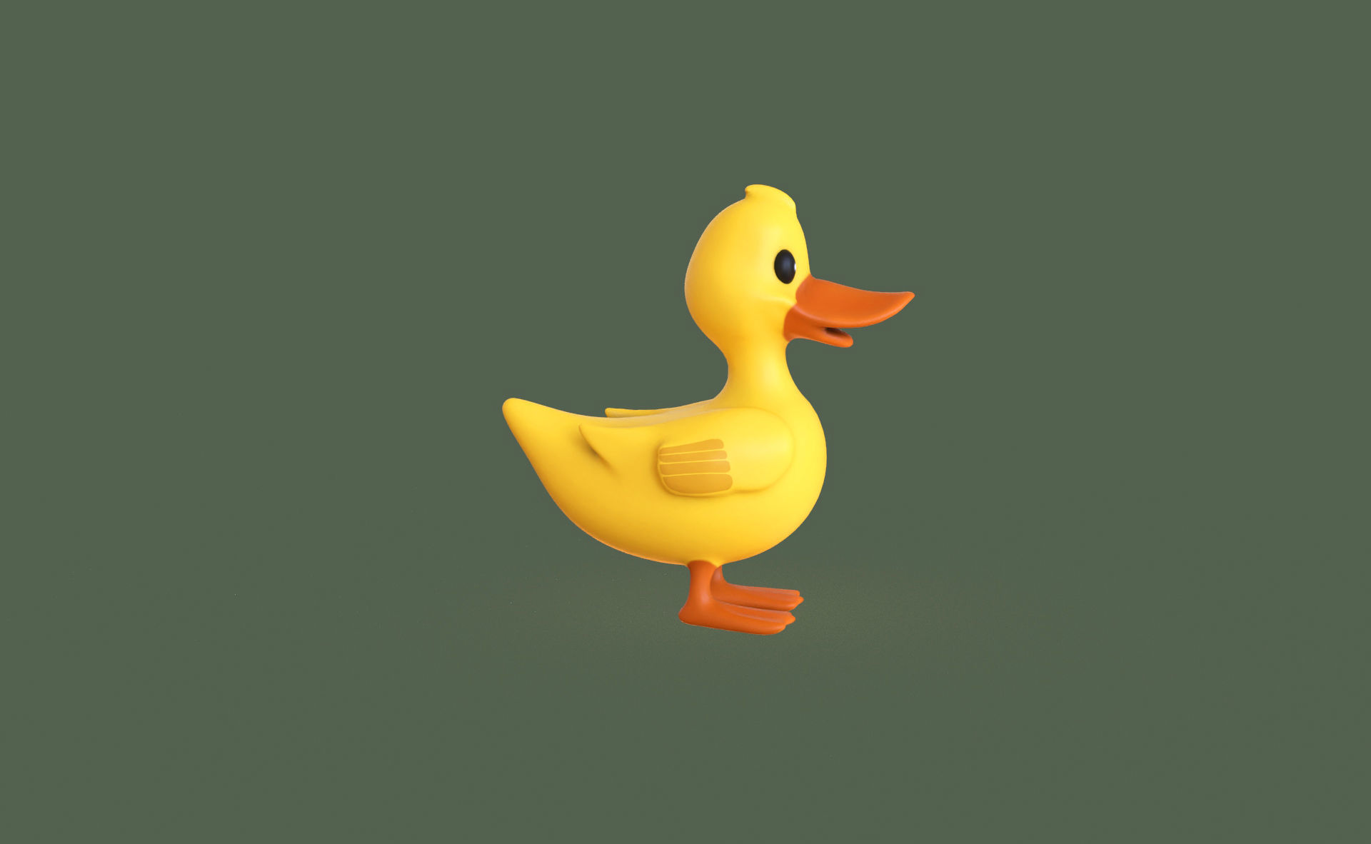 Cartoon Duck Cute 02 Low-poly 3D model_4