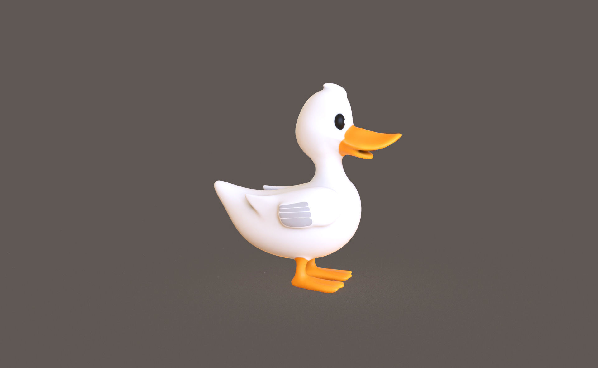 Cartoon Duck Cute 03 Low-poly 3D model_1