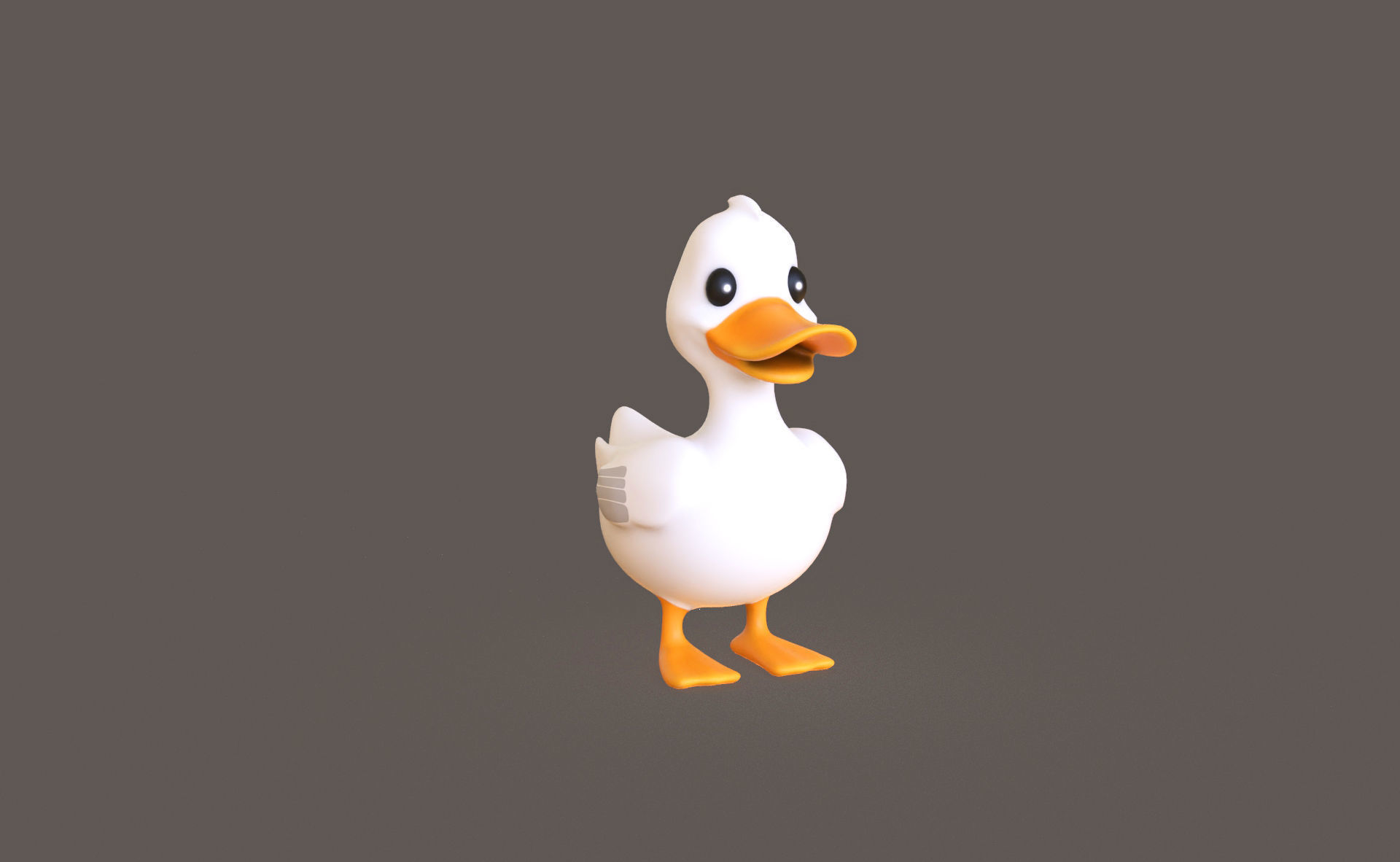 Cartoon Duck Cute 03 Low-poly 3D model_4