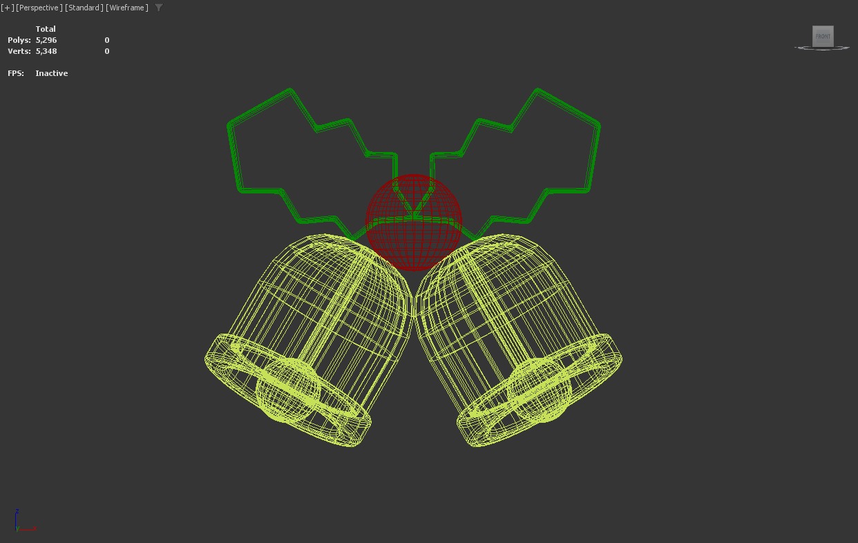 Stylized Low-Poly Christmas Jingle Bell Low-poly 3D model_6