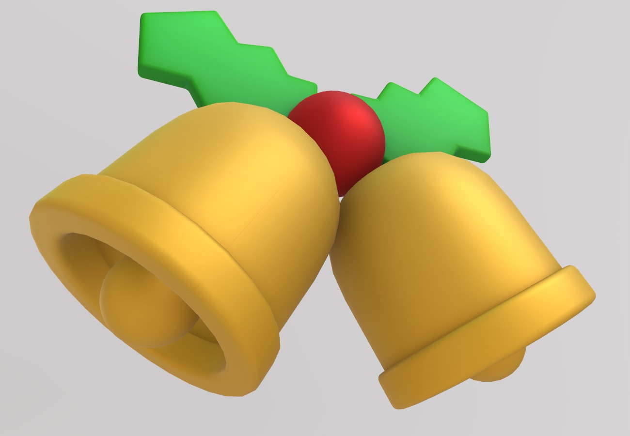 Stylized Low-Poly Christmas Jingle Bell Low-poly 3D model_3