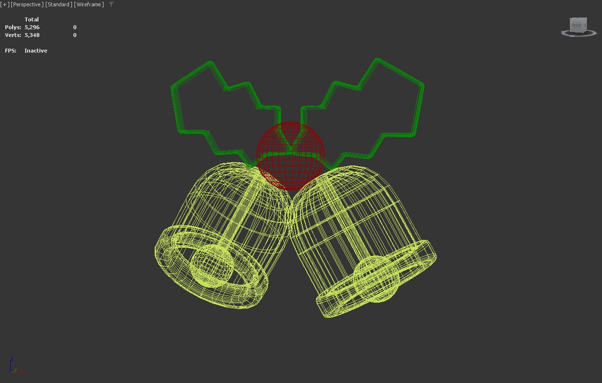 Stylized Low-Poly Christmas Jingle Bell Low-poly 3D model_5