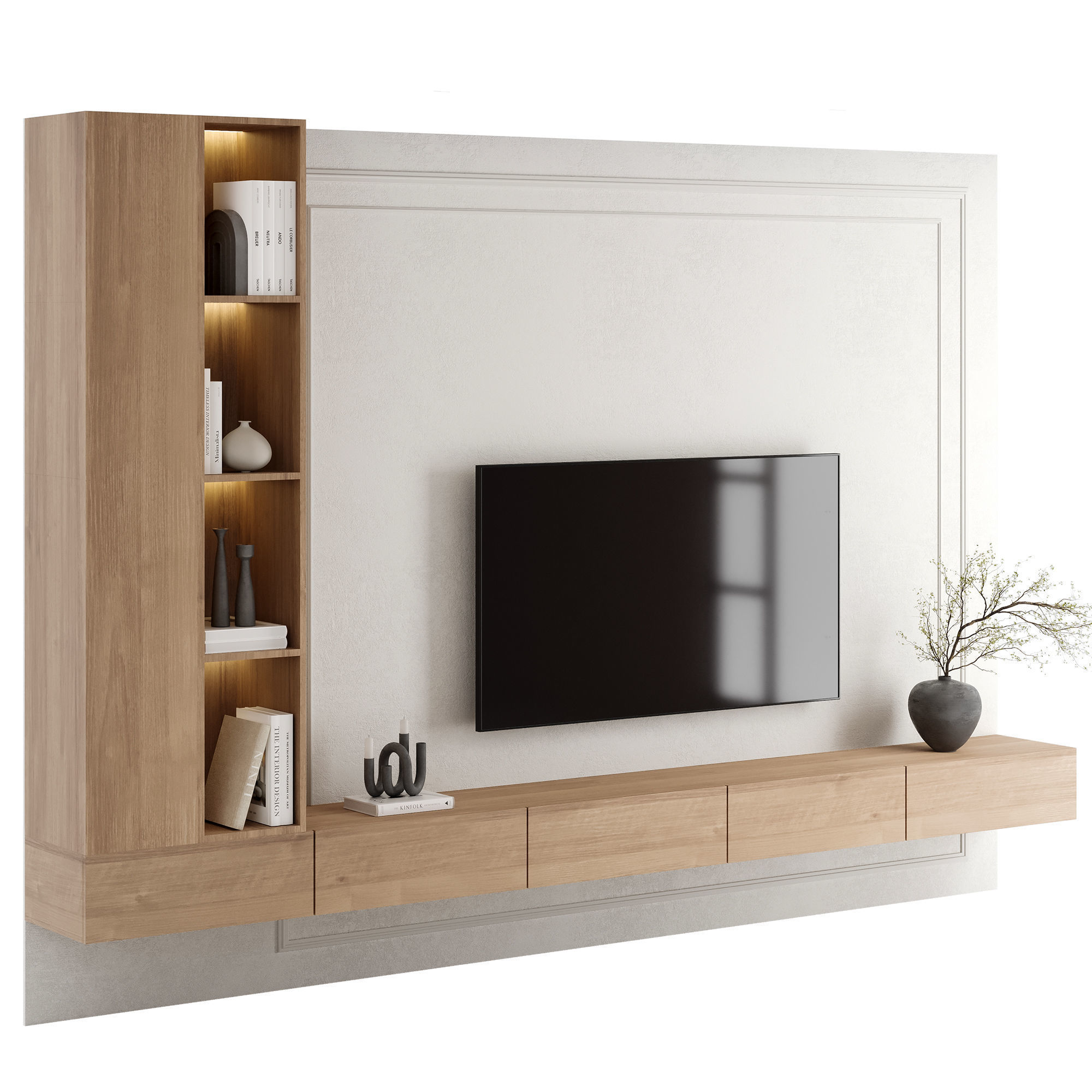 Tv Wall Set 14 3D model_1