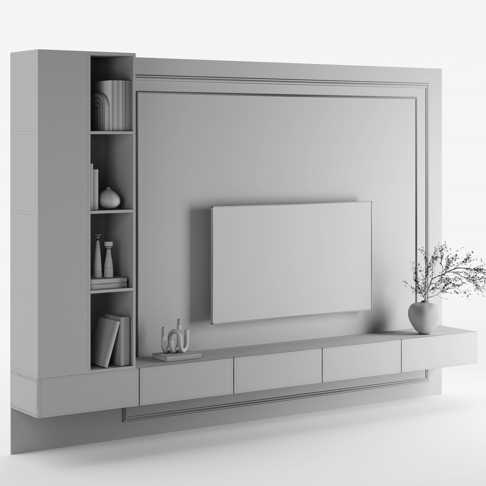 Tv Wall Set 14 3D model_6