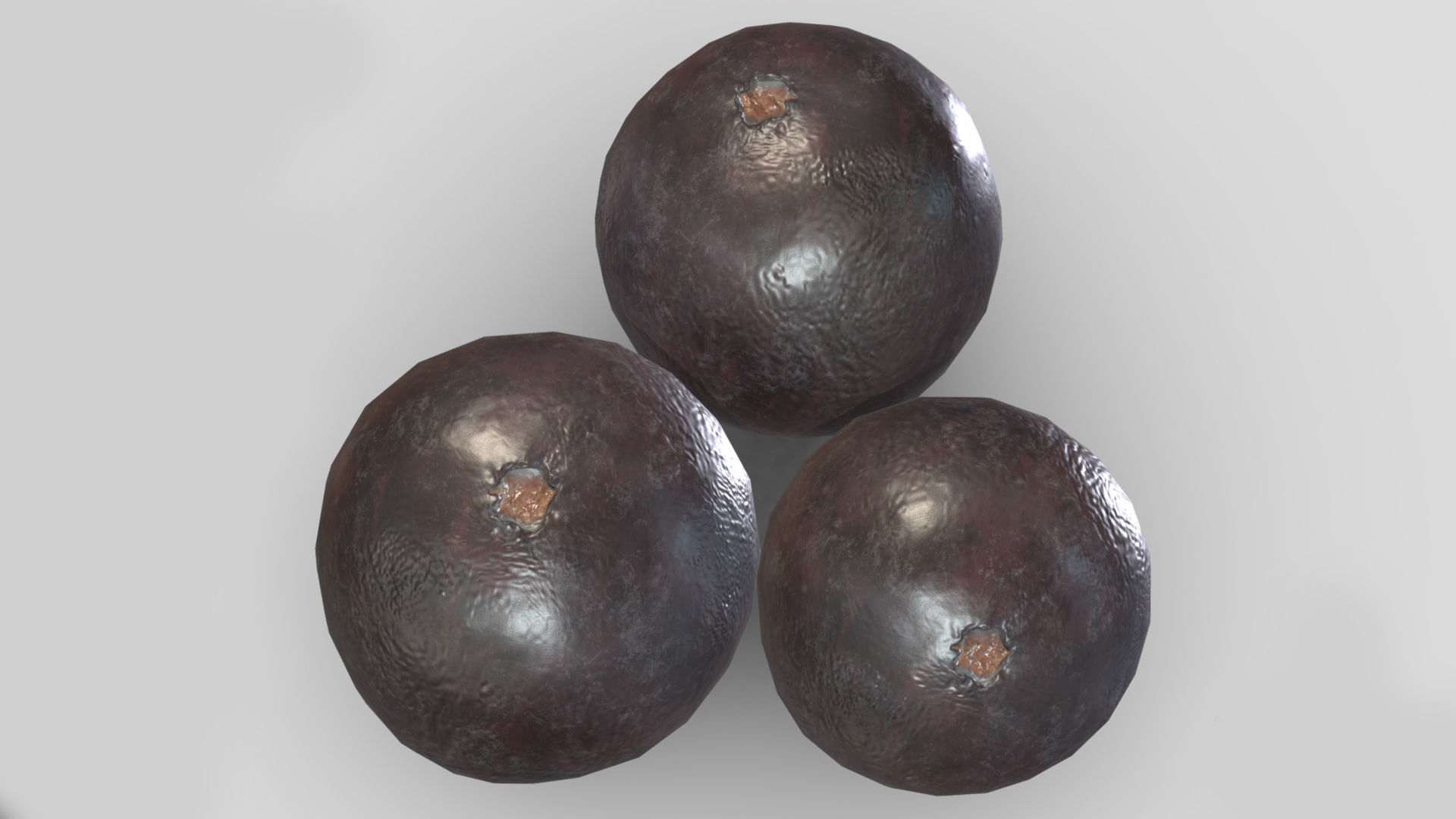 Acai berry Fruit Low Poly 3D model_2