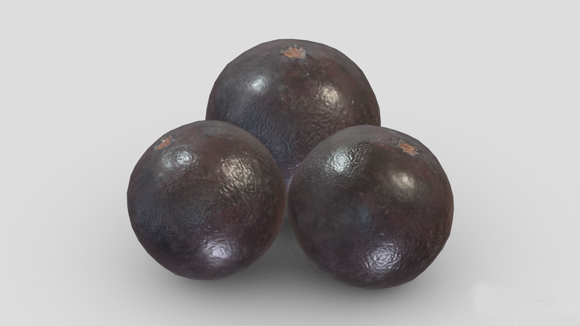 Acai berry Fruit Low Poly 3D model_8