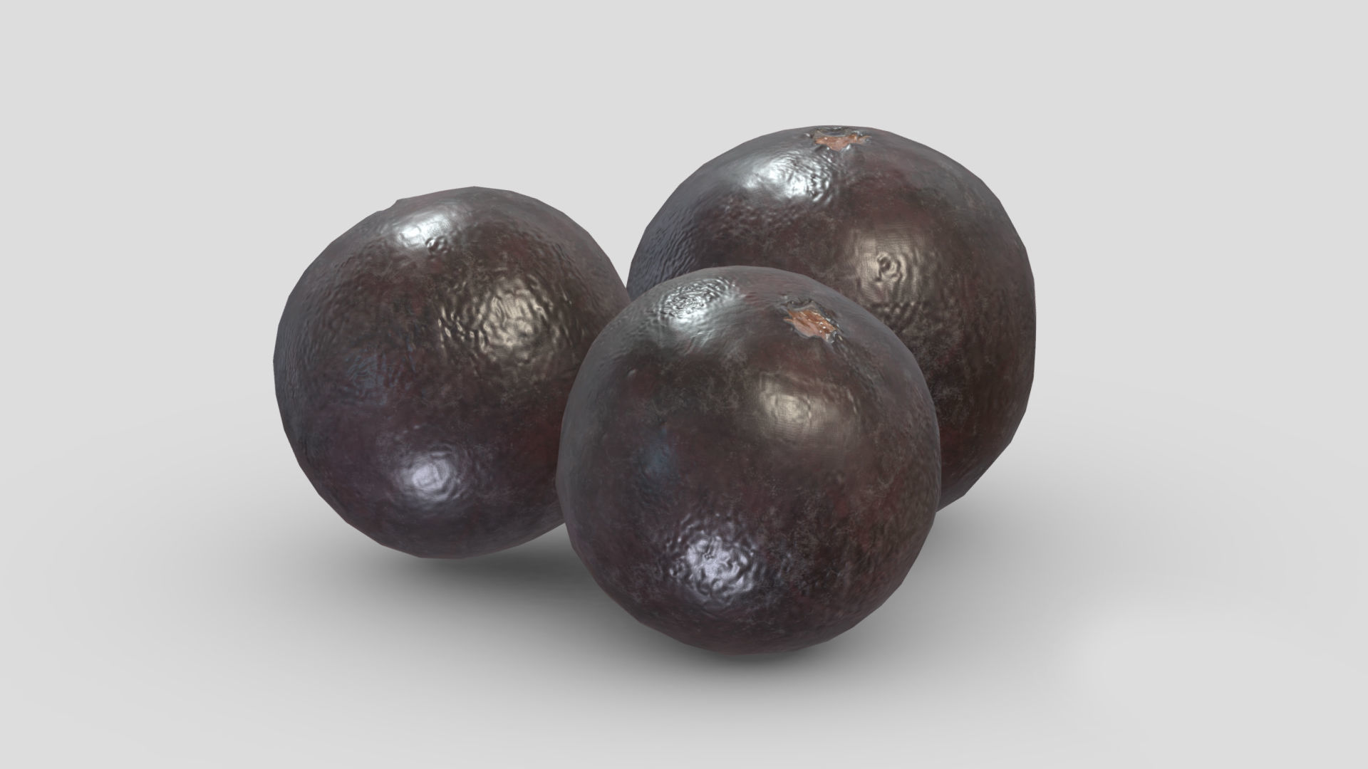 Acai berry Fruit Low Poly 3D model_5