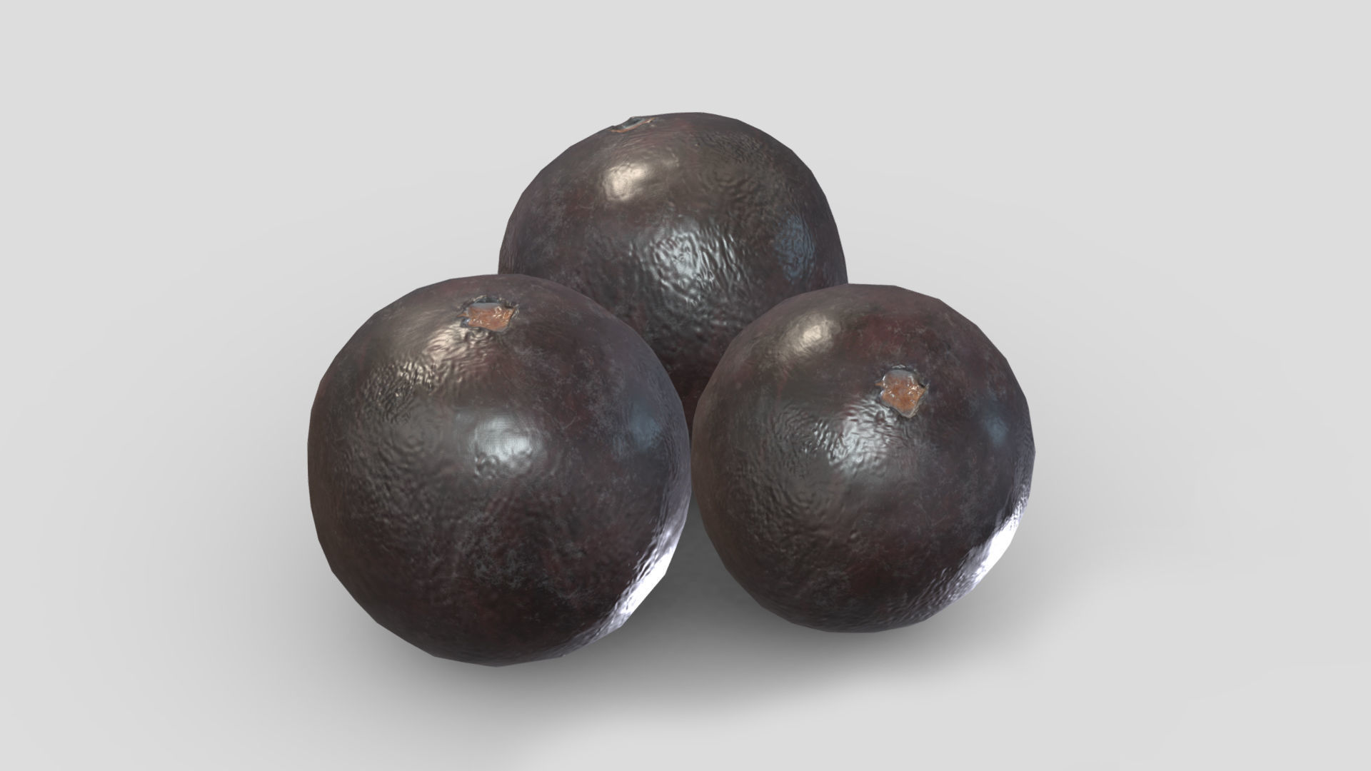 Acai berry Fruit Low Poly 3D model_1
