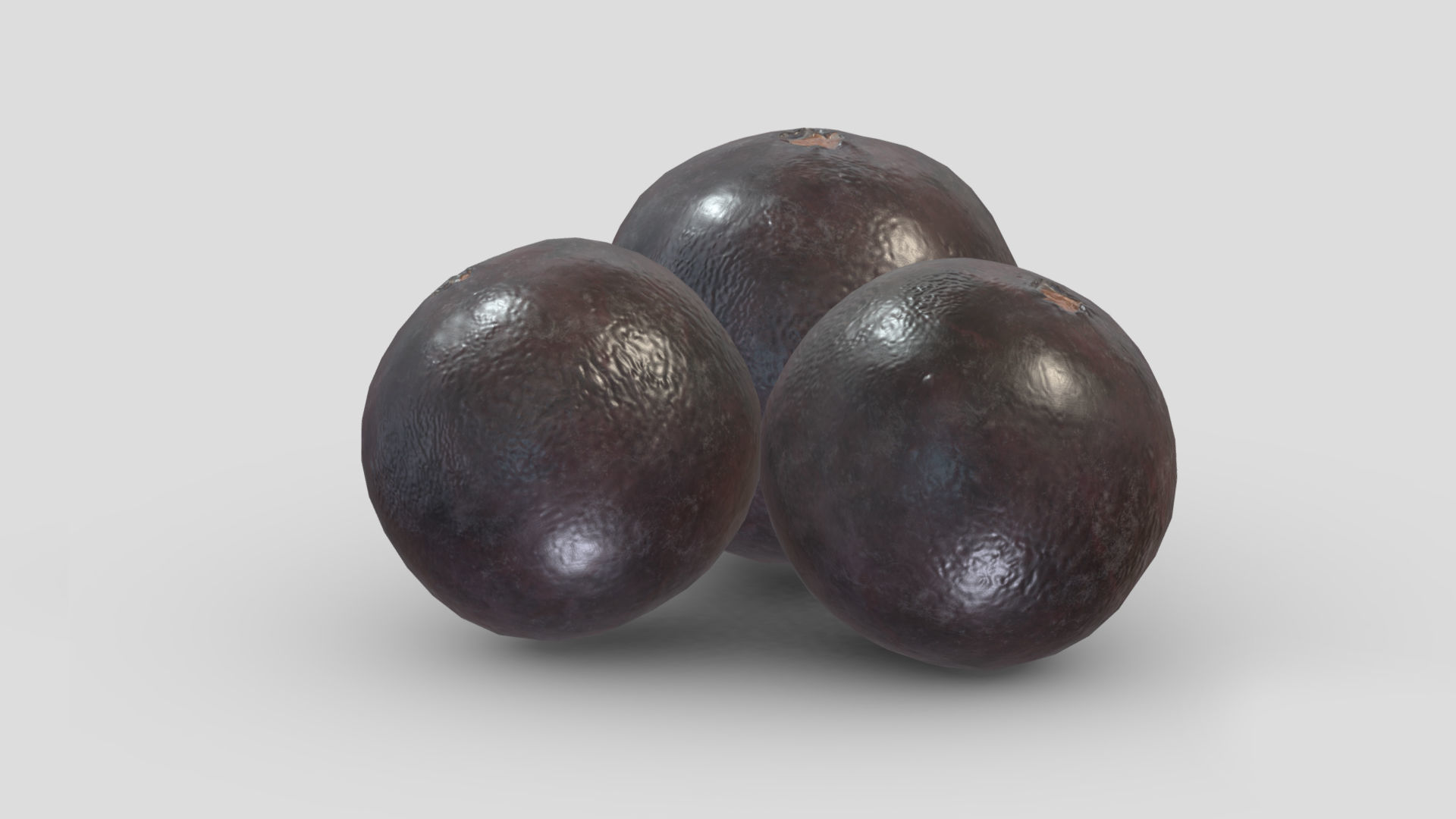 Acai berry Fruit Low Poly 3D model_4