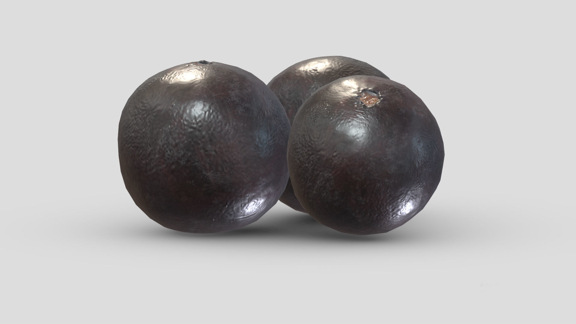 Acai berry Fruit Low Poly 3D model_3