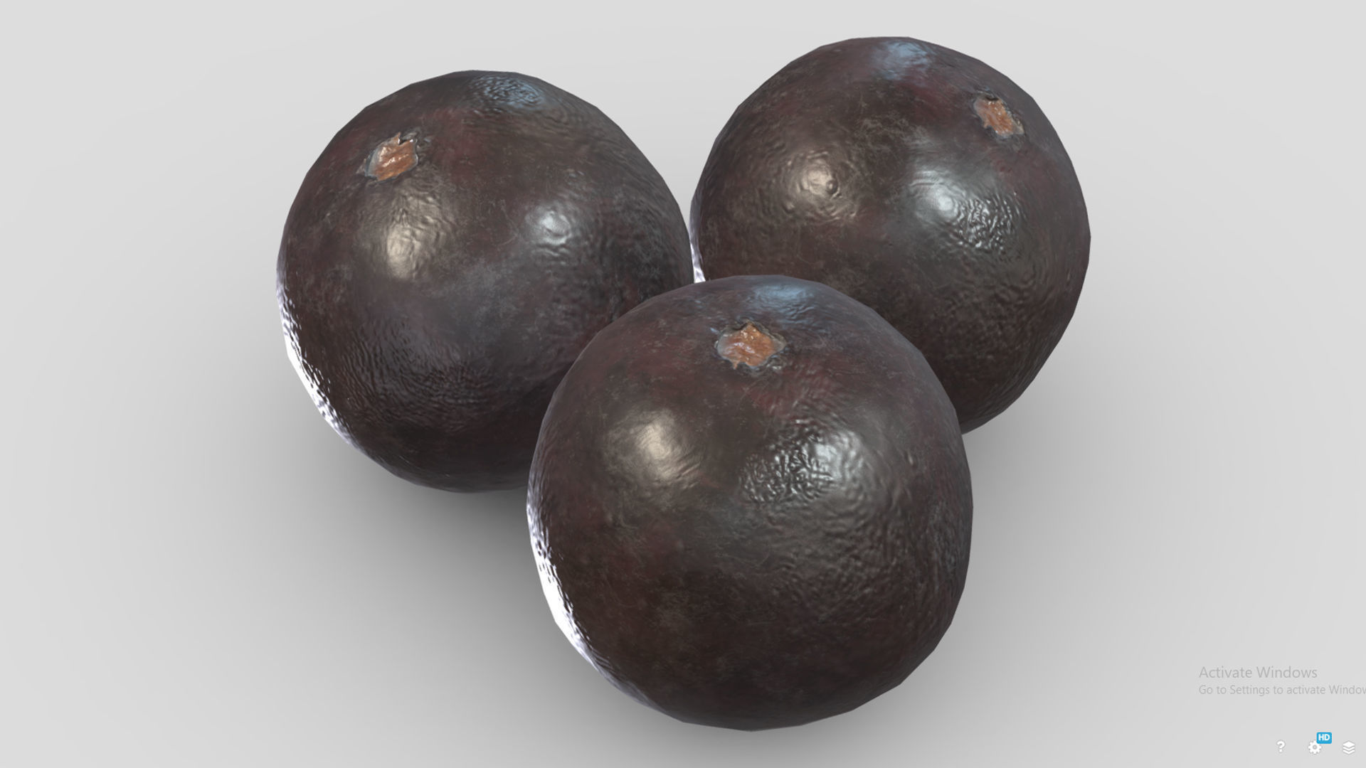 Acai berry Fruit Low Poly 3D model_7