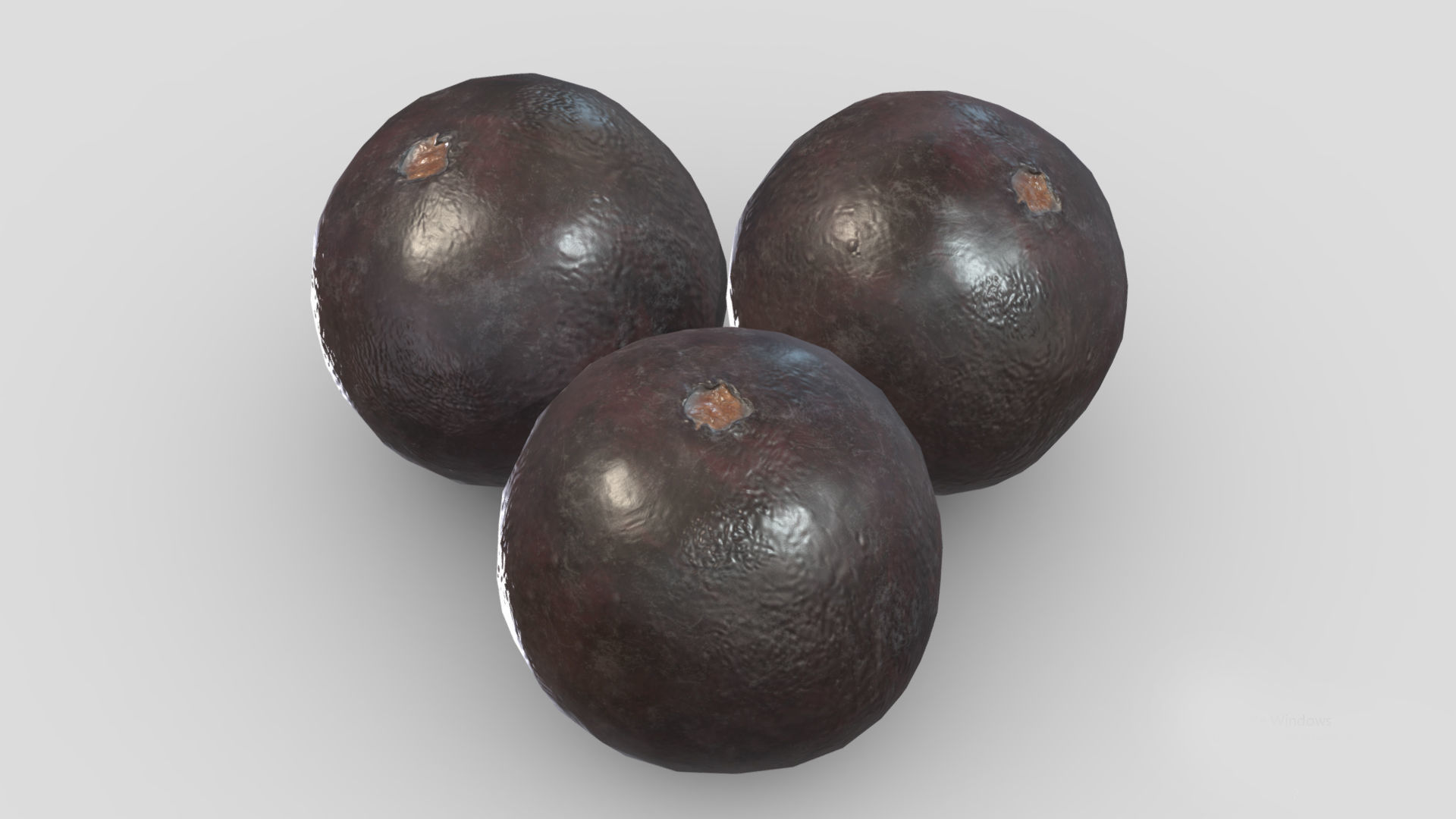 Acai berry Fruit Low Poly 3D model_6