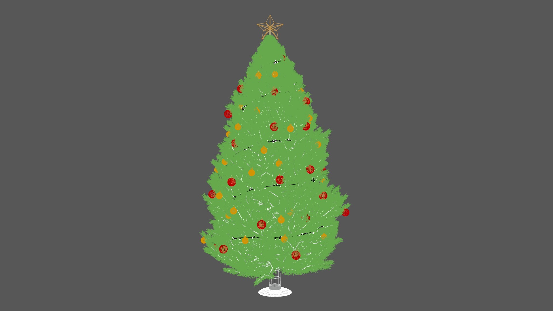 Christmas Tree Low-poly 3D model_9