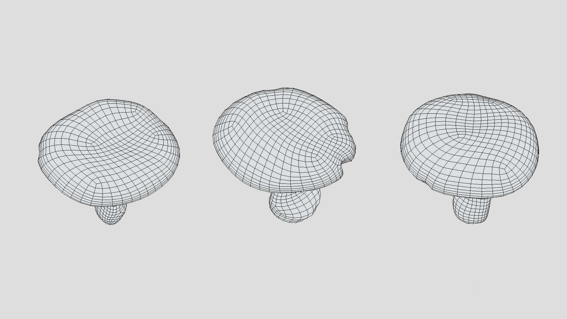 Agaricus Campestris Mushroom Low Poly 3D model_10