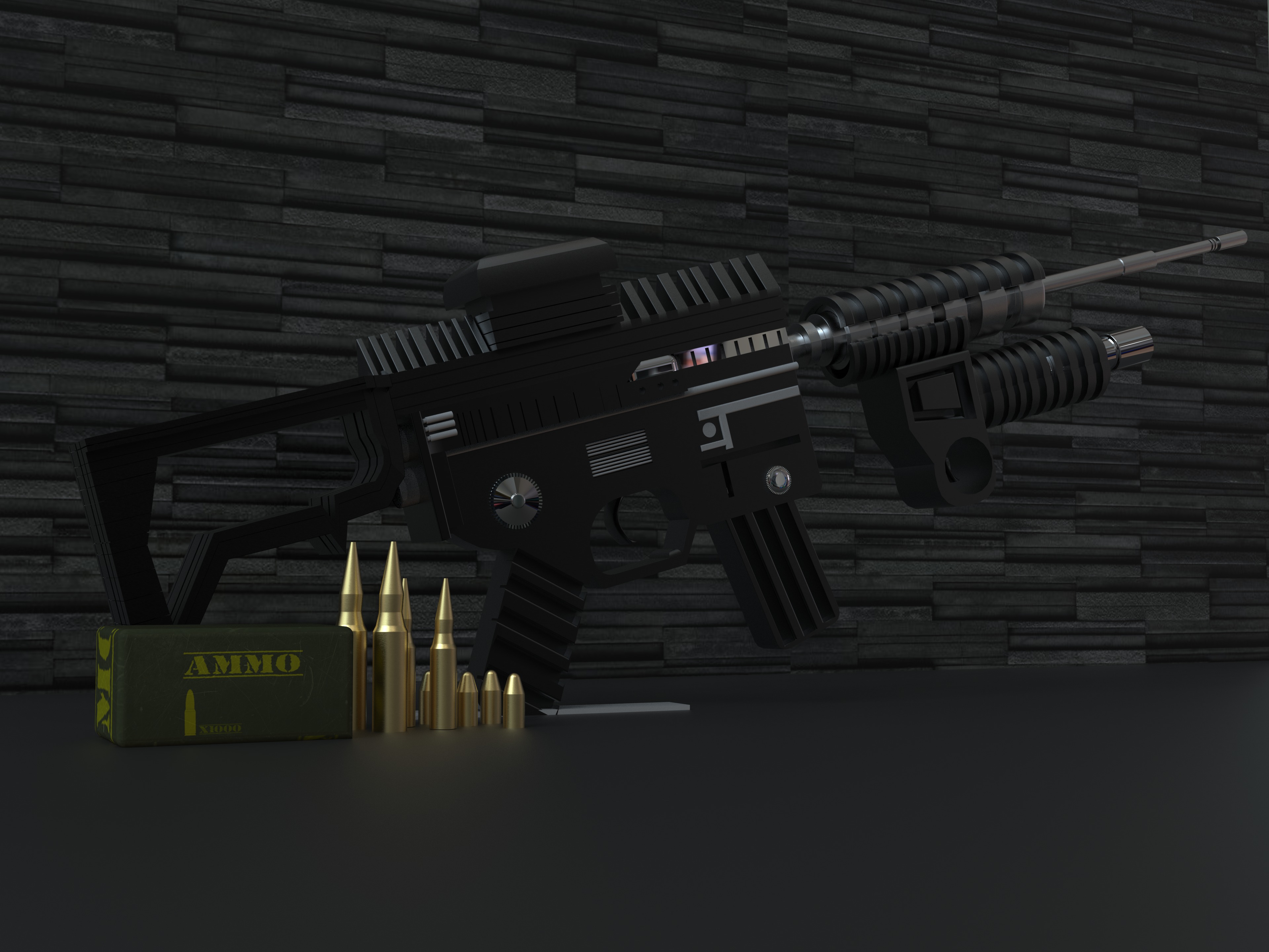 M416 Model and Textures 3D Model Rifle for Military Enthusiasts Free 3D model_5