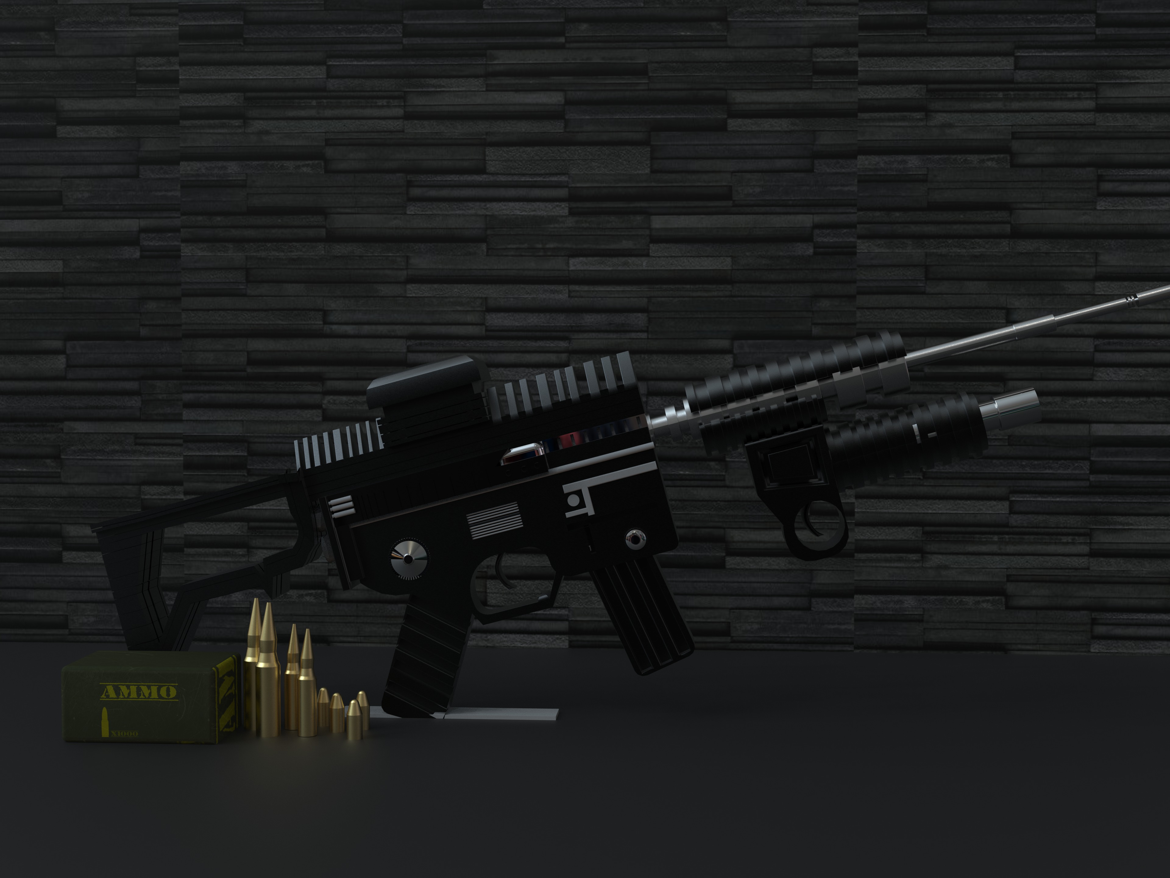 M416 Model and Textures 3D Model Rifle for Military Enthusiasts Free 3D model_1