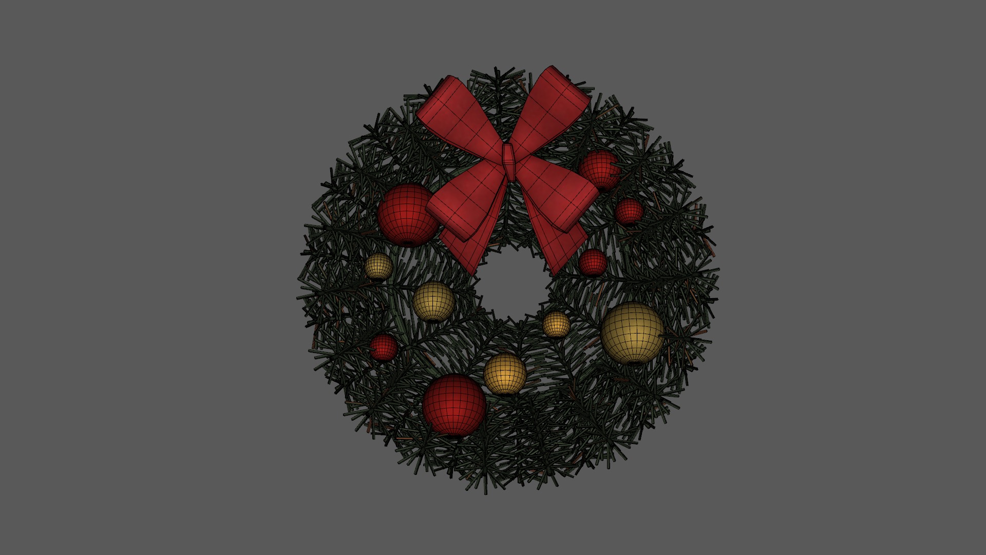 Wreath Low-poly 3D model_7