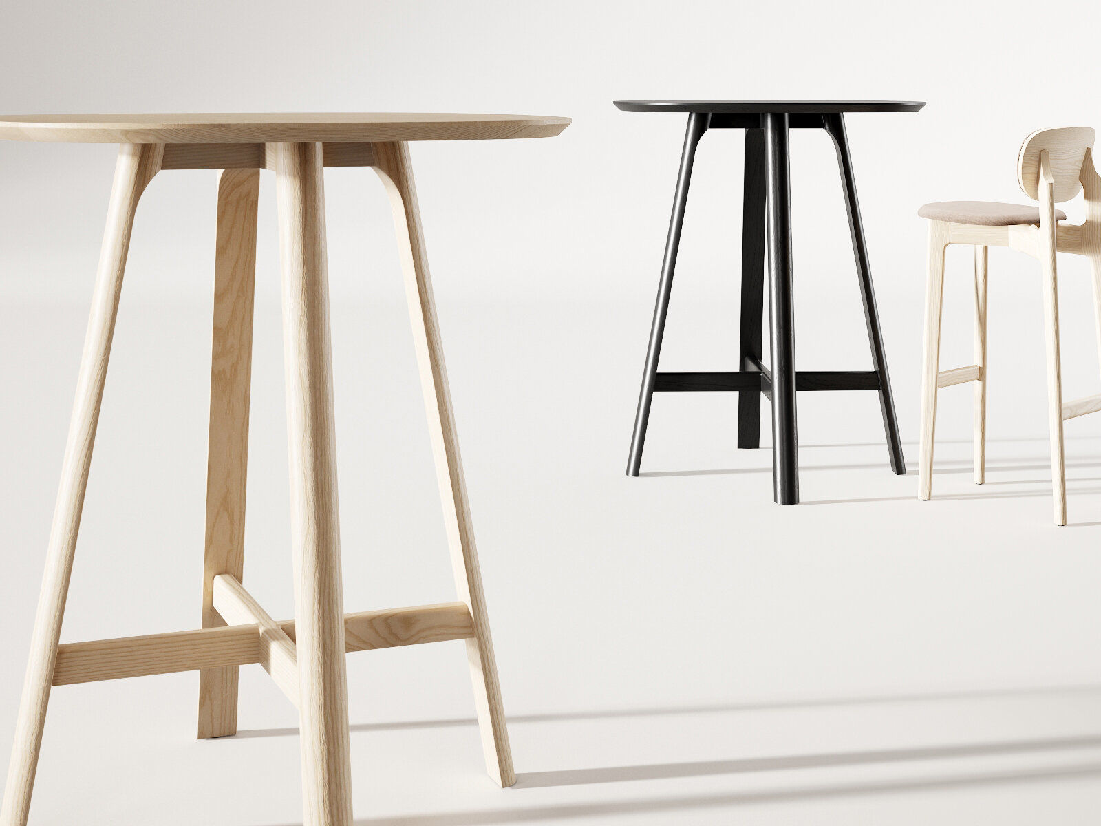 Rail Snack High Table 3D model_1