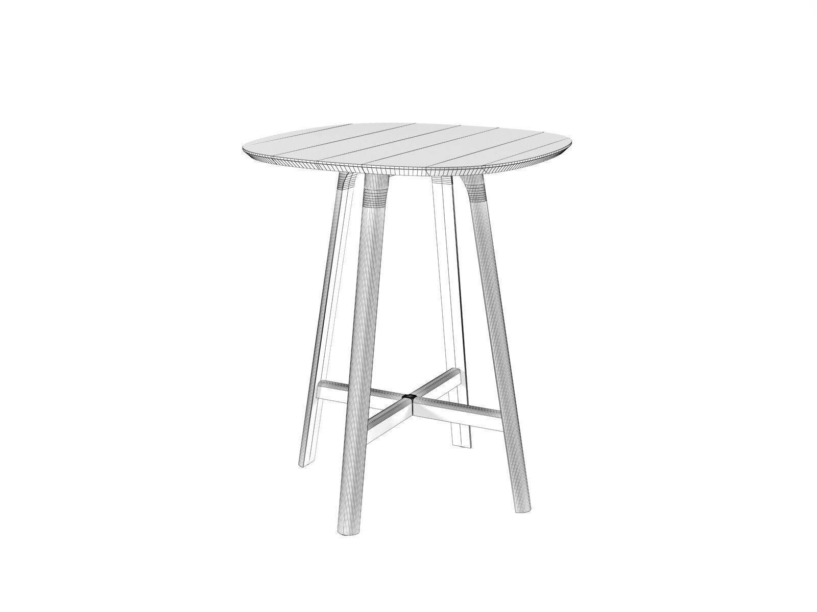 Rail Snack High Table 3D model_3