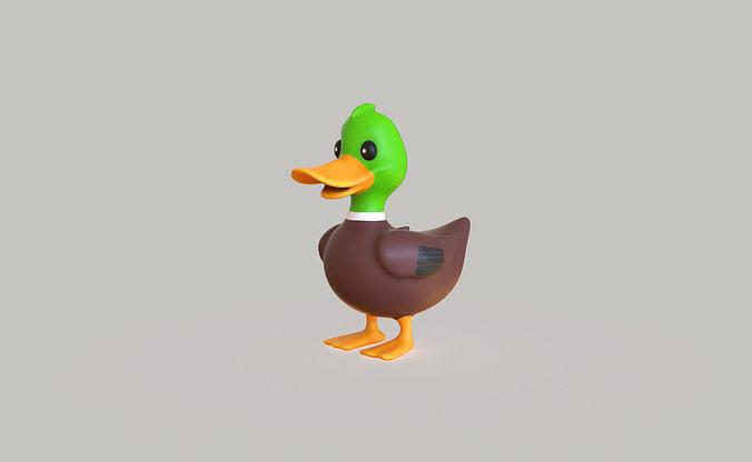 Cartoon Duck Cute 04 Low-poly 3D model