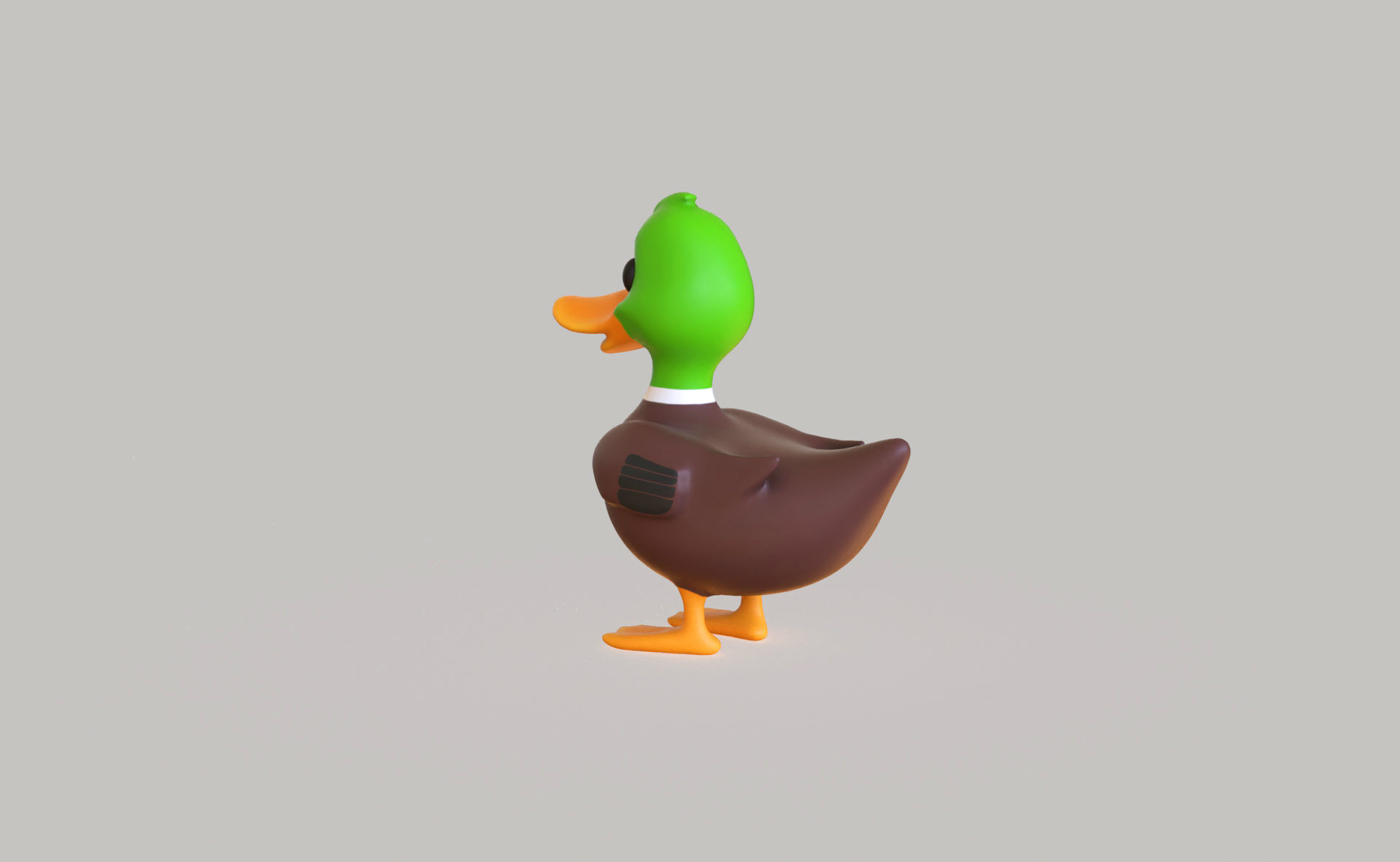 Cartoon Duck Cute 04 Low-poly 3D model_3