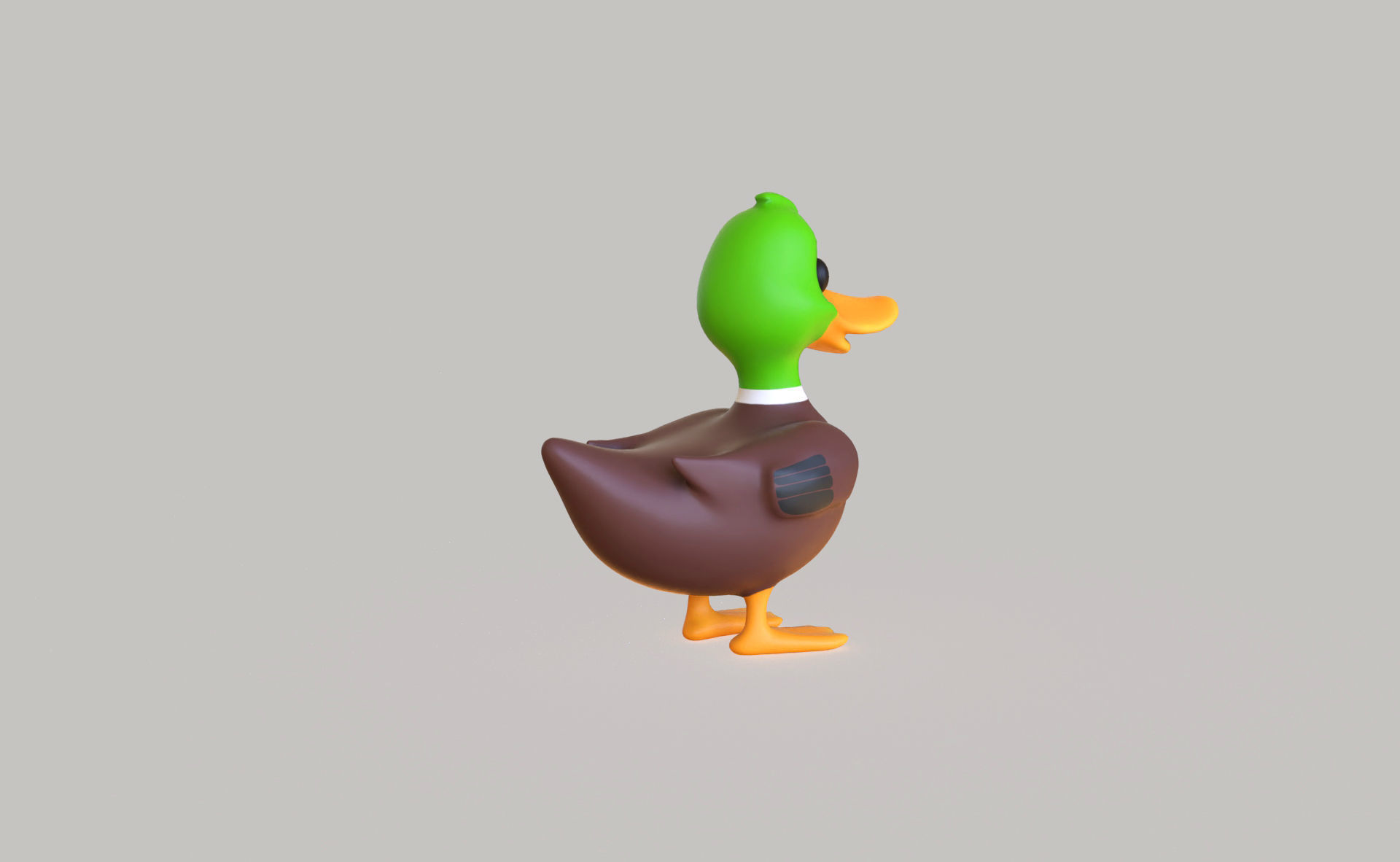 Cartoon Duck Cute 04 Low-poly 3D model_4