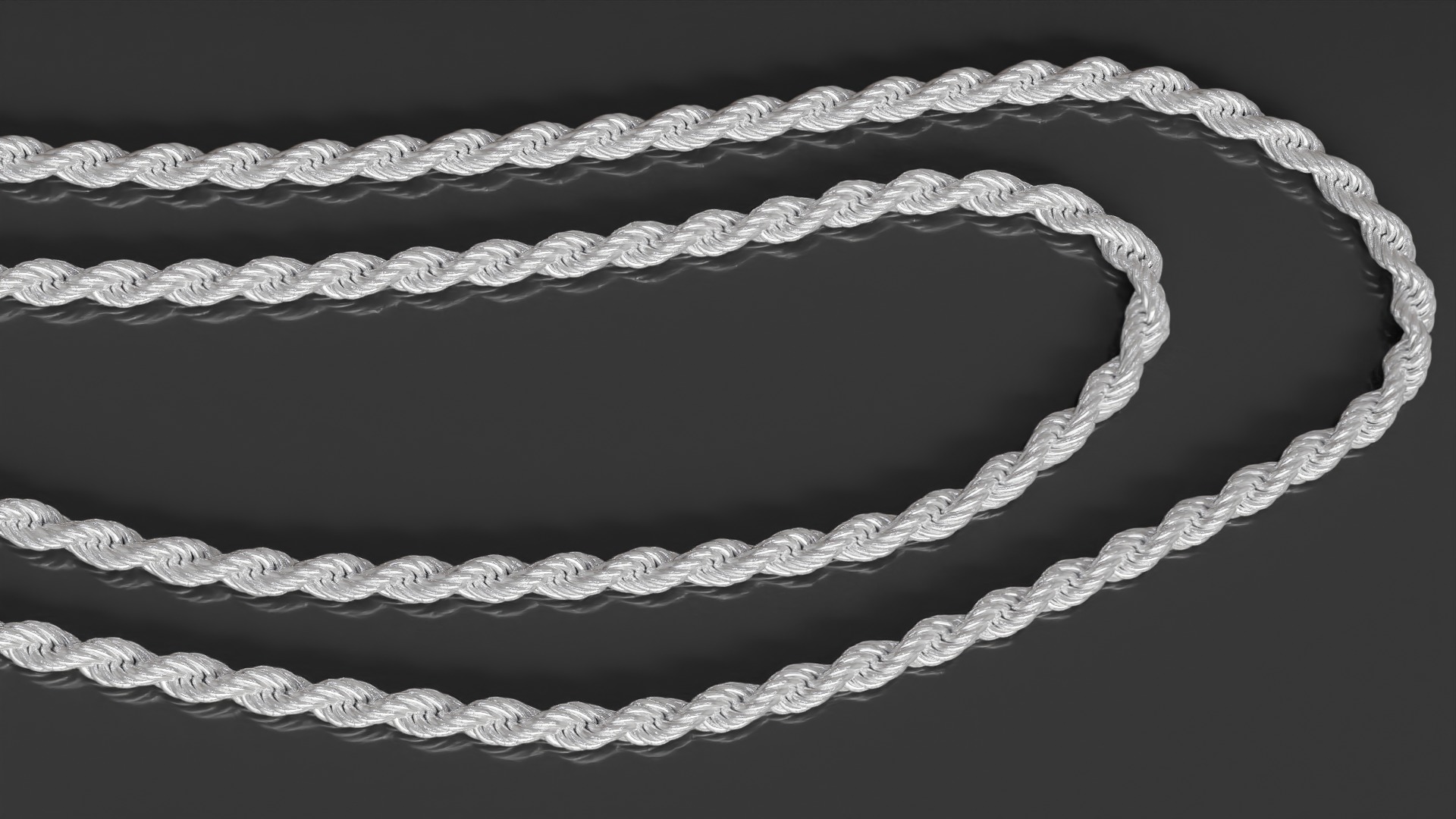Photorealistic Endless Rope Necklace 3D model_10