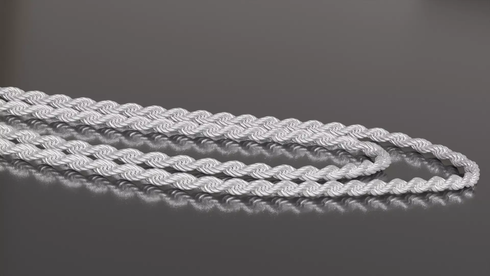Photorealistic Endless Rope Necklace 3D model_0
