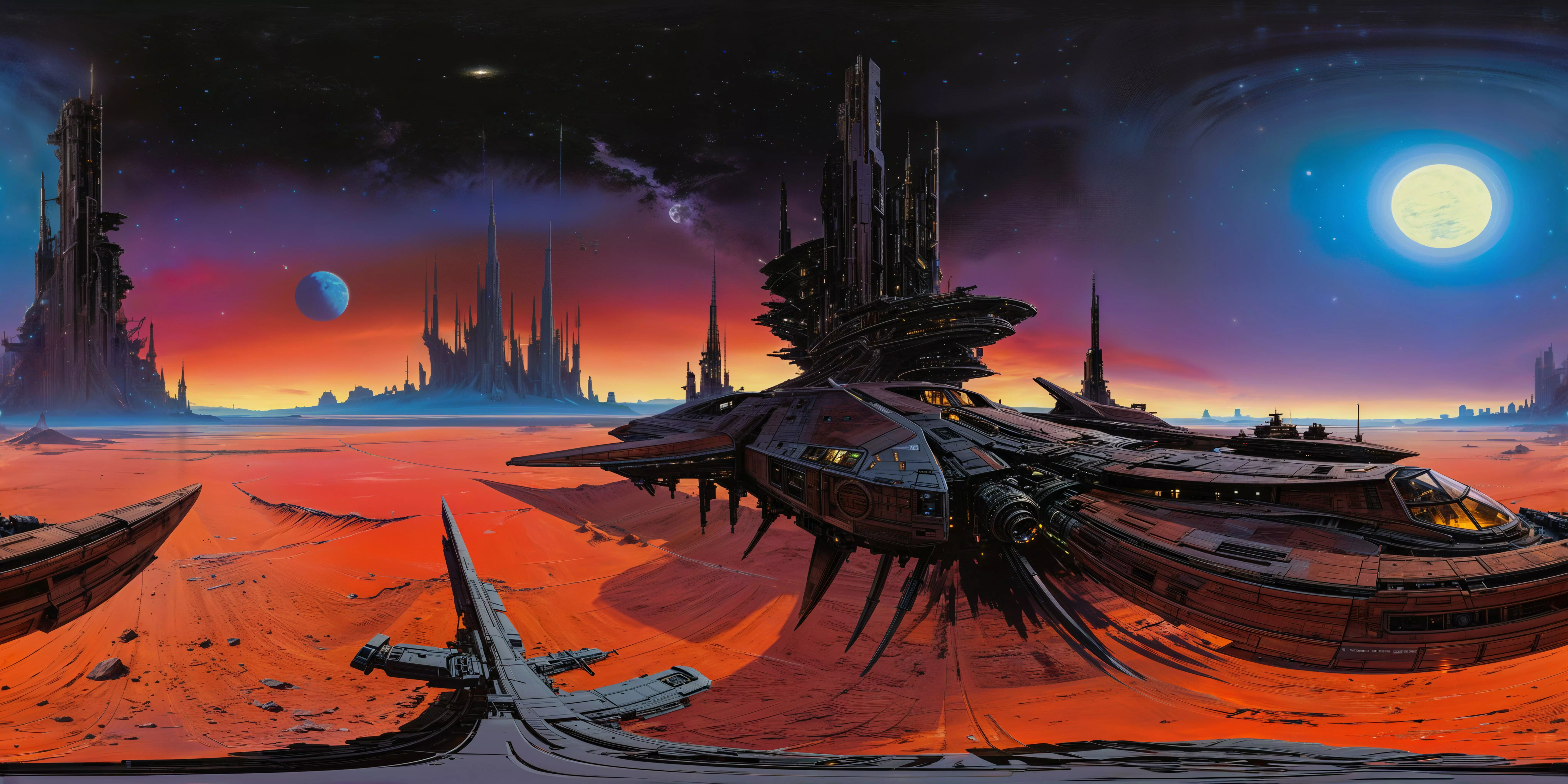 8K HDR Barren World Under Dying Star Background 3D model_0