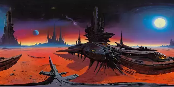 8K HDR Barren World Under Dying Star Background