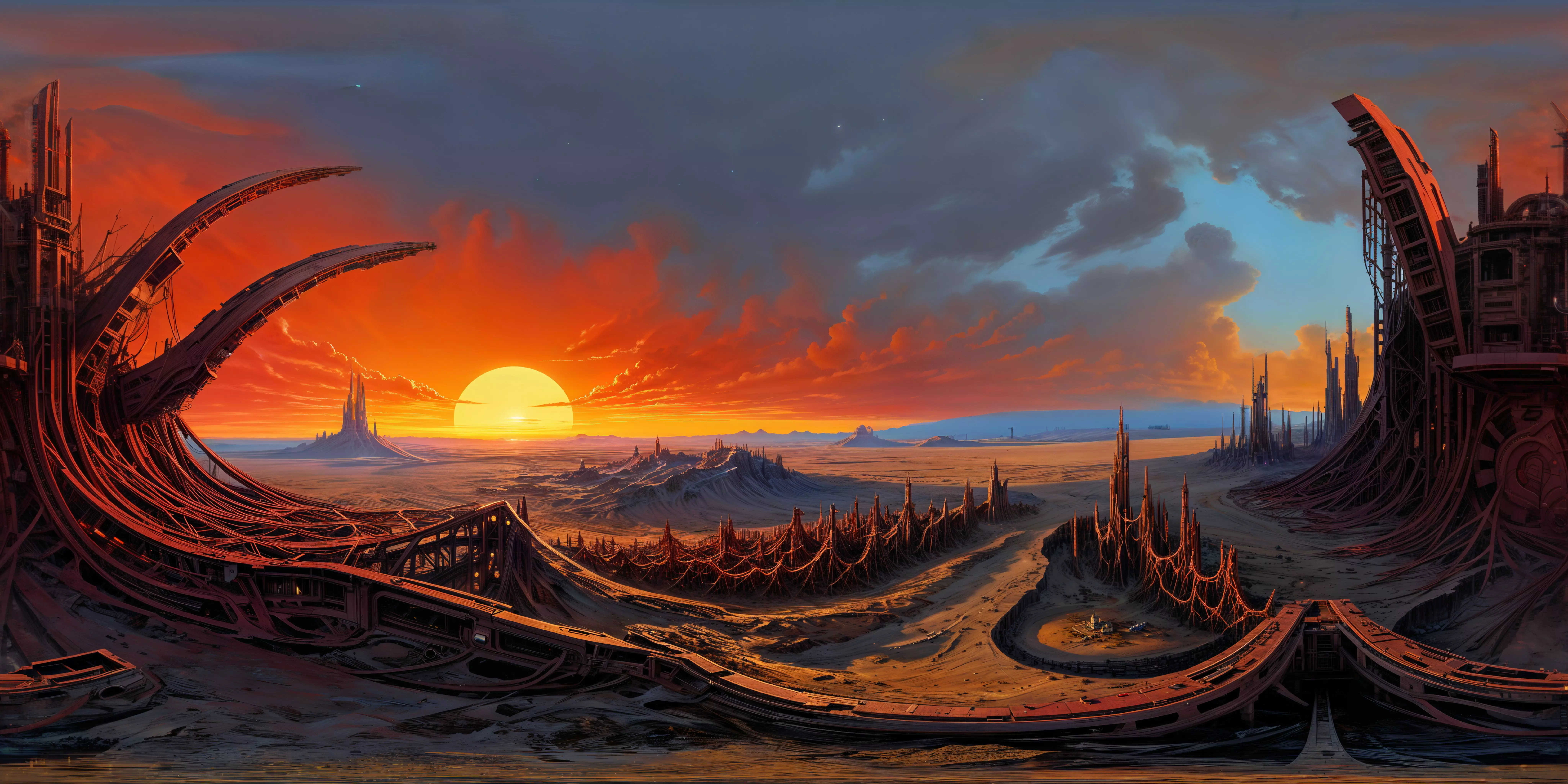 8K HDR Decaying Wasteland Background 3D model_0