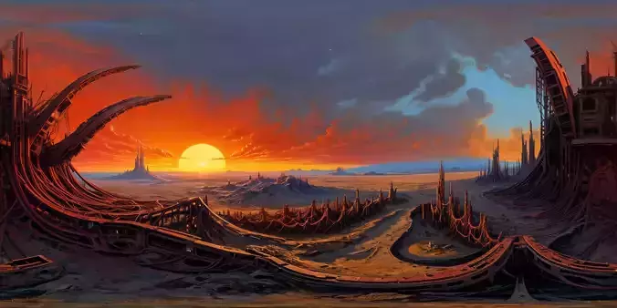 8K HDR Decaying Wasteland Background